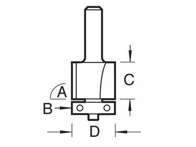 Trend TRET460114TC T46/01 x 1/4 TCT 90° Template Profiler 12.7 x 25mm