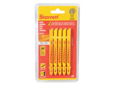 Starrett STRBU365 BU36-5 Wood Cutting Jigsaw Blades Pack of 5