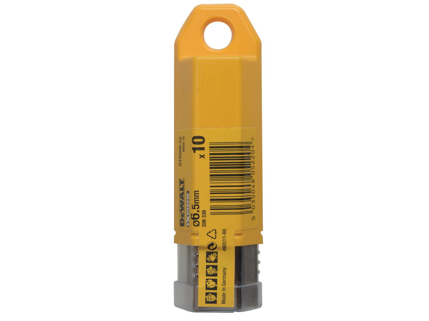 DEWALT DEWDT5550QZ Extreme 2 Metal Drill Bits (10) 6.5mm OL:101mm WL:58mm