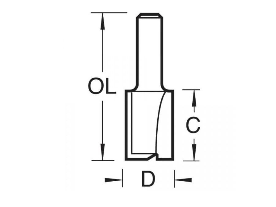 Trend TRE3412TC 3/4 x 1/2 TCT Two Flute Cutter 8.0 x 19mm