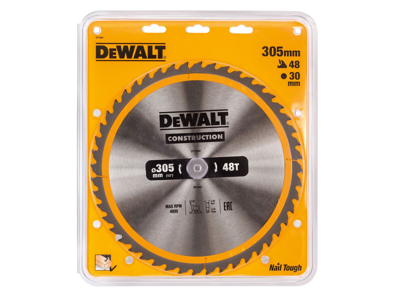 DEWALT DEWDT1959QZ Stationary Construction Circular Saw Blade 305 x 30mm x 48T