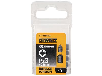 DEWALT DEWDT7388TQZ Extreme Impact Torsion Bits PZ3 x 25mm (Pack 5)