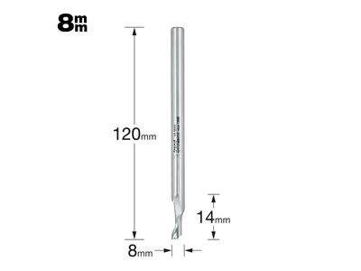 Trend TRE50518HSE 50/51 x 8mm HSSE Helical Plunge Bit 8mm