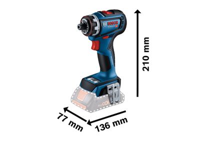 Bosch BSH6019K6204 GSR 18V-90 FC Pro FlexiClick Drill Driver + 2 Attachments in Case 18V Bare Unit