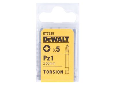 DEWALT DEWDT7225QZ DT7225 Torsion Bits PZ1 x 50mm (Pack 5)