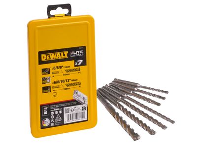 DEWALT DEWDT8976QZ Elite Series Carbide SDS+ 7pc Drill Bit Set