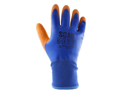 Scan SCAGLOWPTHXL Thermal Waterproof Latex Coated Gloves - XL (Size 10)