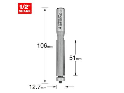 Trend TRE462312TC 46/23 x 1/2 TCT 90° Template Profiler 12.7 x 50mm