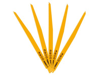 DEWALT DEWDT2350QZ Bi-Metal Reciprocating Blade for Wood with Nails 305mm (Pack 5)