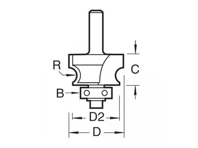 Trend TREC13014TC C130 x 1/4 TCT Bearing Guided Corner Bead 4.8mm Radius