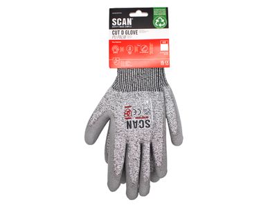 Scan SCAGLOCUTDM PU Palm Cut D Gloves - M (Size 8)