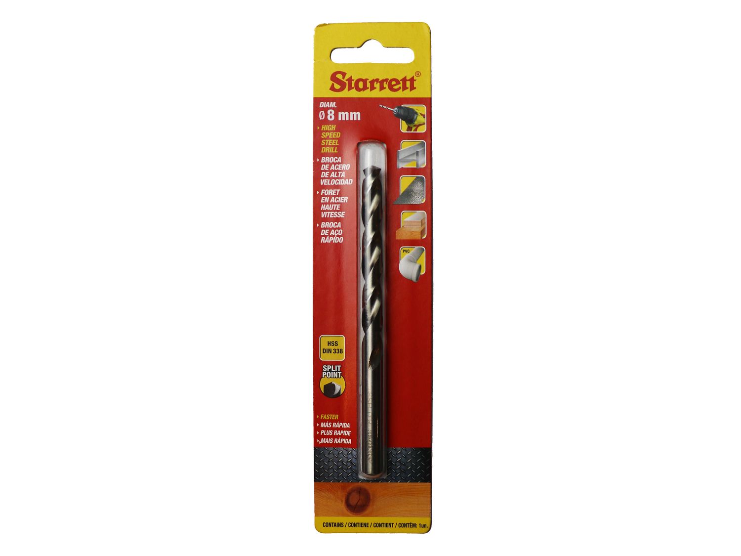 Starrett STRKBAR080 HSS Split Point Drill Bit 8.0 x 117mm