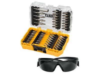 DEWALT DEWDT70703QZ DT70703 Screwdriving Set, 47 Piece + Safety Glasses
