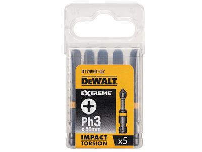 DEWALT DEWDT7999TQZ Impact Torsion Bits PH3 50mm (Pack 5)