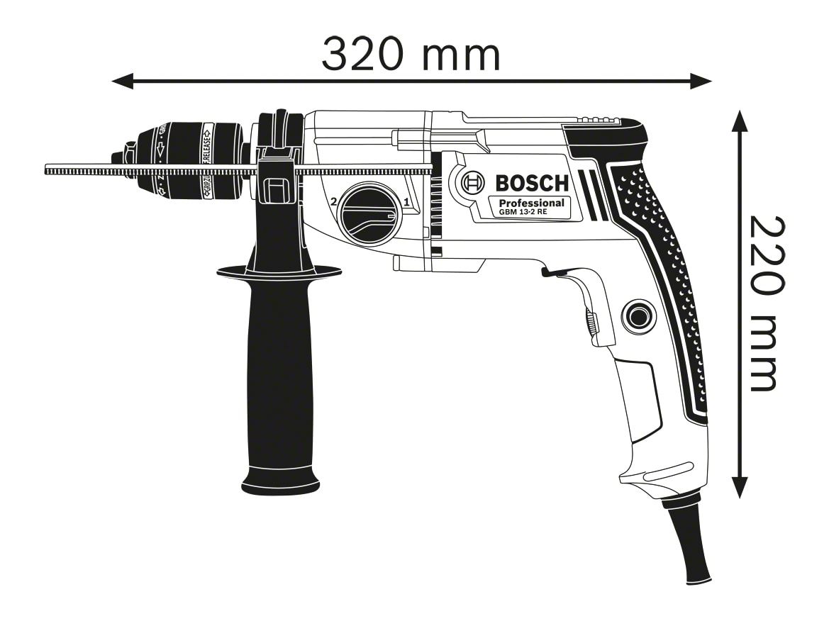 Bosch BSH6011B2060 GBM 13-2 RE Professional Rotary Drill 750W 110V