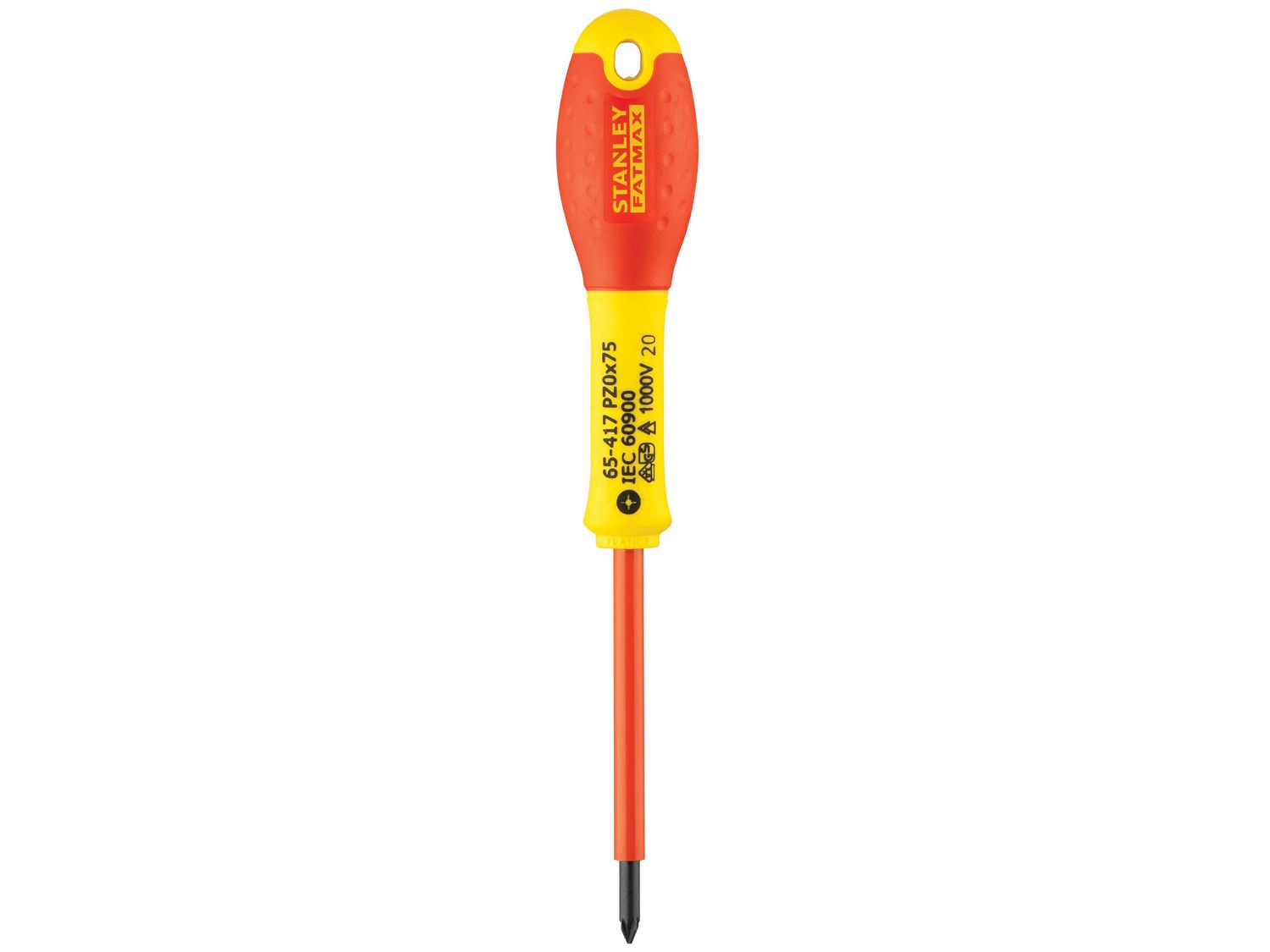 STANLEY STA065417 FatMax VDE Insulated Screwdriver Pozidriv Tip PZ0 x 75mm