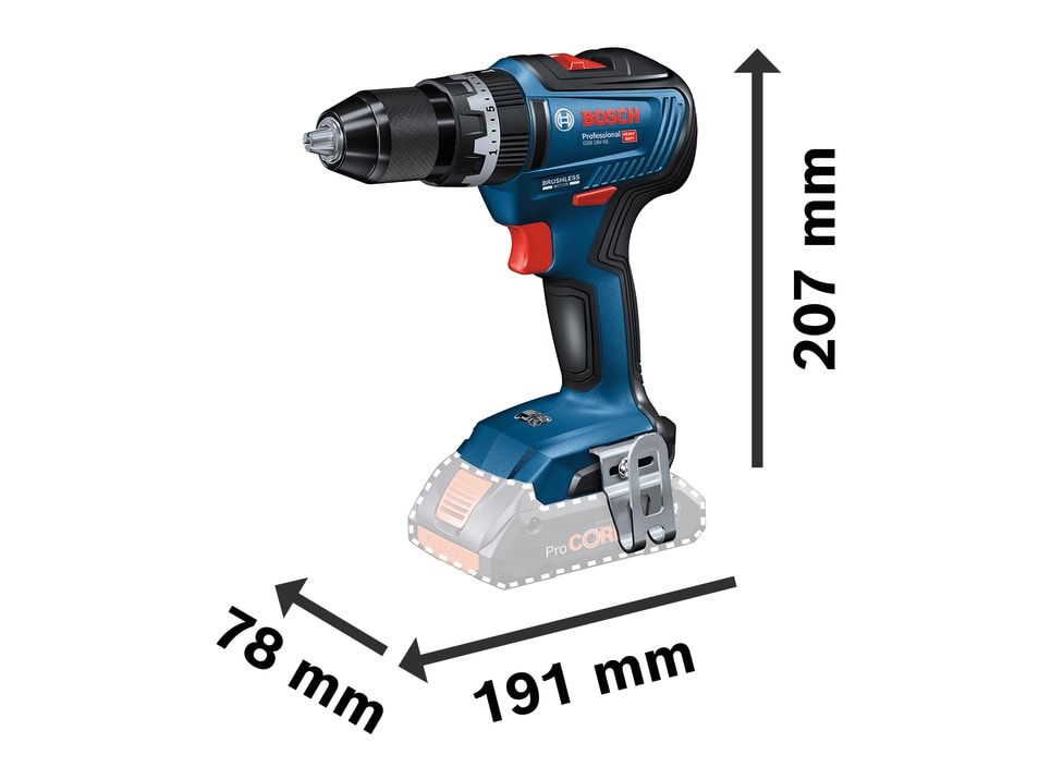 Bosch BSH6019H5302 GSB 18V-55 Professional Combi Drill 18V Bare Unit