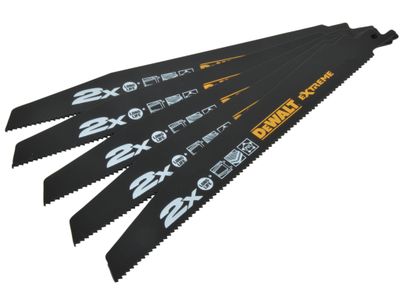 DEWALT DEWDT2301LQZ 2X Life General Purpose Reciprocating Blade 152mm x 10 TPI Pack of 5