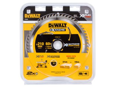 DEWALT DEWDT99567QZ XR FlexVolt Table Saw Blade 210 x 30mm x 60T