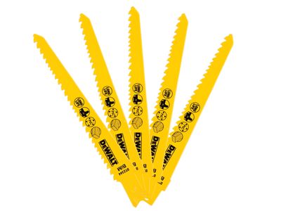 DEWALT DEWDT2344QZ Bi-Metal Reciprocating Blade for Wood Cordless 152mm Pack of 5