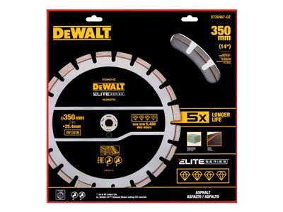 DEWALT DEWDT20467QZ ELITE SERIES™ Asphalt Diamond Segmented Wheel 350 x 25.4mm