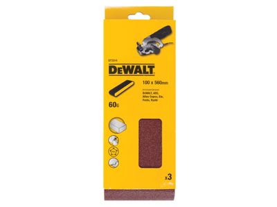 DEWALT DEWDT3314QZ Sanding Belt 560 x 100mm 60G Pack of 3
