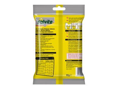 Solvite SLV1591219 All Purpose Extra Strong Wallpaper Paste - 5 Roll Sachet
