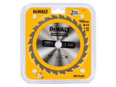 DEWALT DEWDT1934QZ Portable Construction Circular Saw Blade 165 x 20mm x 24T