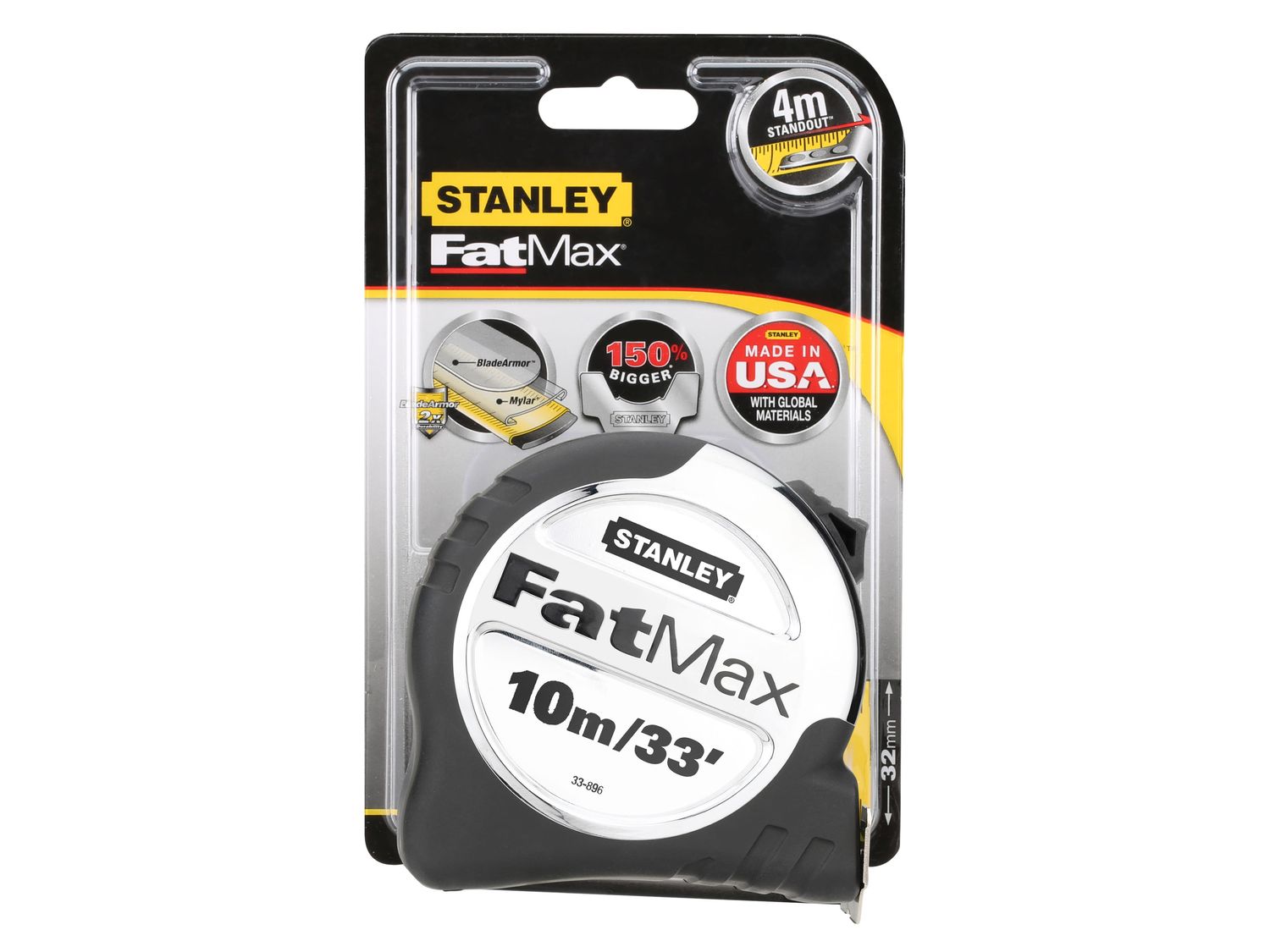 STANLEY STA533896 FatMax Pro Pocket Tape 10m/33ft (Width 32mm)