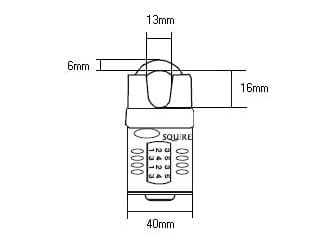 Squire HSQCP40CS CP40CS Combination Padlock 4-Wheel Closed Shackle 40mm