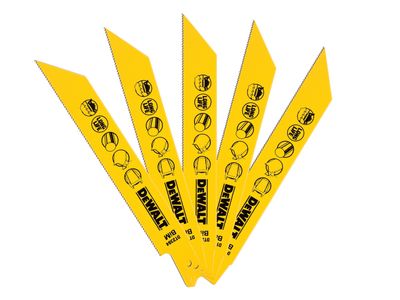 DEWALT DEWDT2384QZ Bi-Metal Reciprocating Blade for Metal 152mm x 18 TPI (Pack 5)