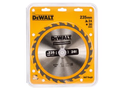 DEWALT DEWDT1954QZ Portable Construction Circular Saw Blade 235 x 30mm x 24T