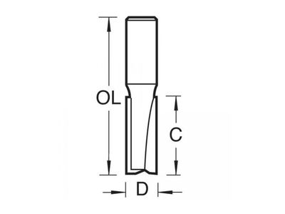 Trend TRE30812TC 3/08 x 1/2 TCT Two Flute Cutter 12.7 x 25mm