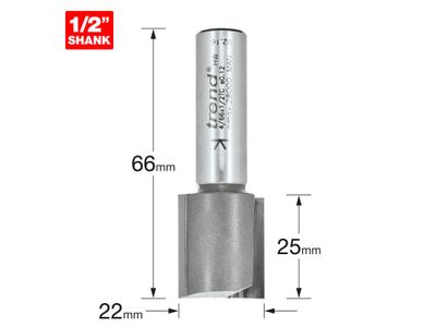 Trend TRET46612TC 4/66 x 1/2 TCT Two Flute Router Cutter 22 x 25mm