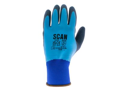 Scan SCAGLOLATWP Waterproof Latex Gloves - L (Size 9)