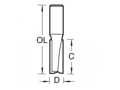 Trend TRE30814TC 3/08 x 1/4 TCT Two Flute Cutter 12.7 x 25mm