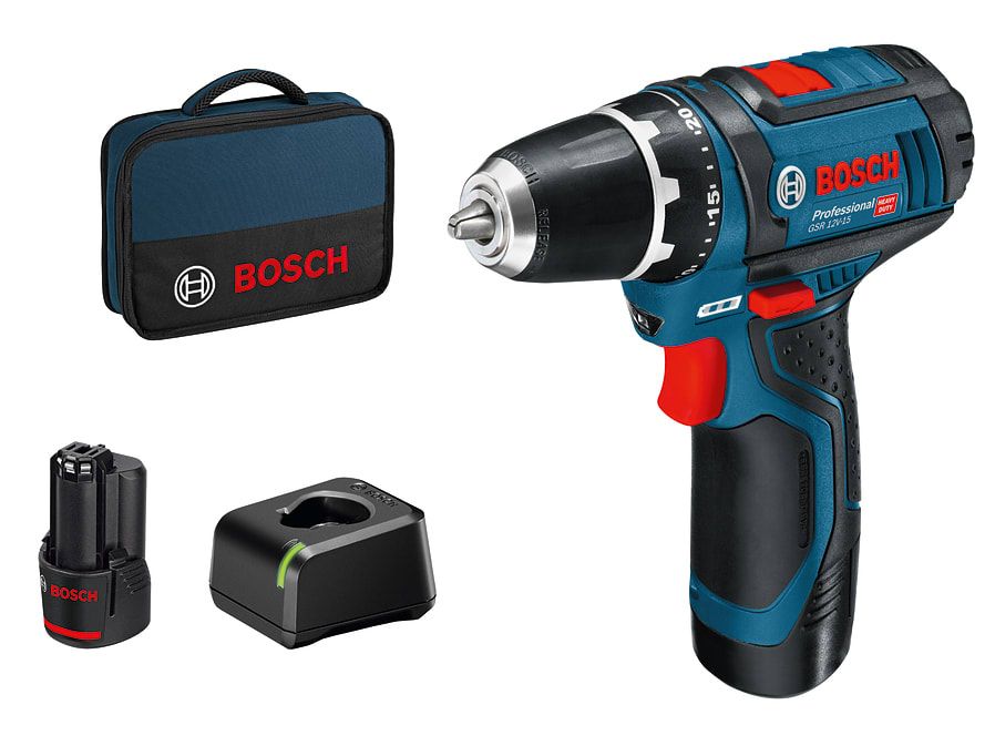 Bosch BSH60186817A GSR 12V-15 Professional Drill Driver 12V 2 x 2.0Ah Li-ion