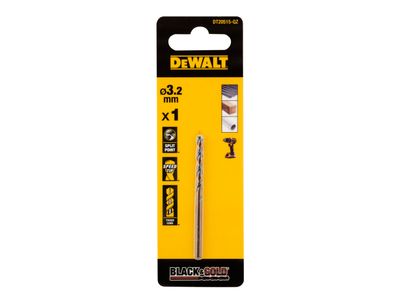 DEWALT DEWDT20515QZ BLACK&amp;GOLD HSS Drill Bit 3.2mm