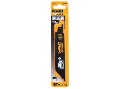 DEWALT DEWDT2407LQZ 2X Life Metal Reciprocating Blade 152mm x 14/18 TPI Pack of 5