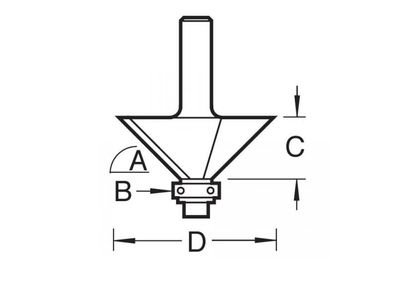 Trend TREC04914TC C049 x 1/4 TCT Bearing Guided Chamfer Cutter 45° 12.7 x 32mm