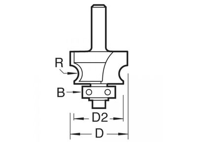 Trend TRE97114TC 9/71 x 1/4 TCT Bearing Guided Corner Bead Cutter 3.2 Radius