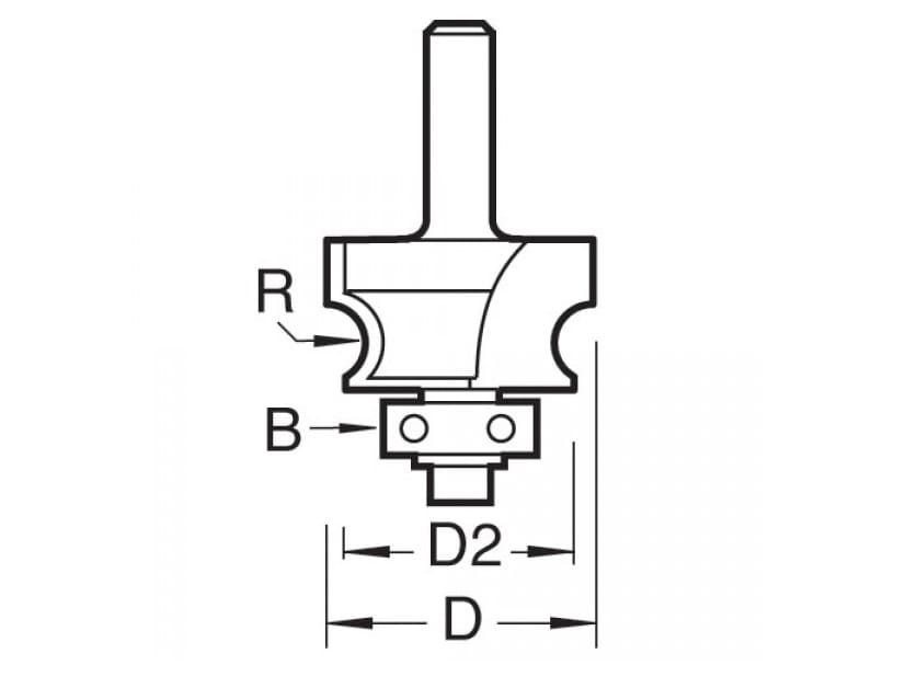Trend TRE97114TC 9/71 x 1/4 TCT Bearing Guided Corner Bead Cutter 3.2 Radius