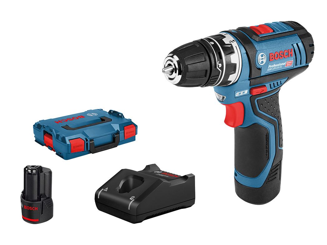 Bosch BSH6019F6071 GSR 12V-15 FC Pro FlexiClick Drill Driver 12V 2 x 2.0Ah Li-ion