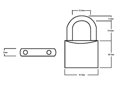 Squire HSQLN3 LN3 Lion Brass Padlock 30mm