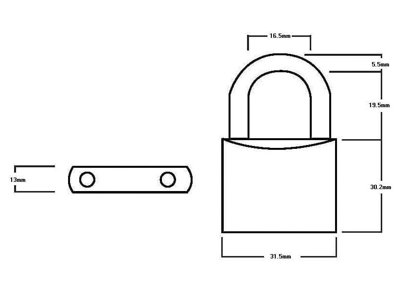 Squire HSQLN3 LN3 Lion Brass Padlock 30mm