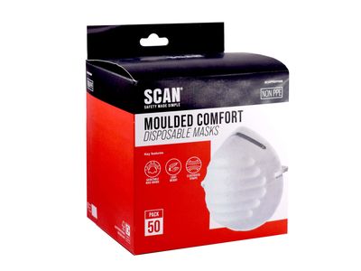 Scan SCAPPEHYG50 Moulded Disposable Comfort Masks Box of 50 (Non PPE)