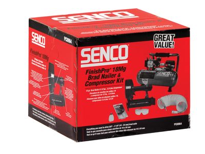 Senco SENPC0964UK1 Finish Pro 18 Pneumatic Nailer &amp; 1 HP Compressor Kit 110V