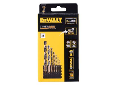 DEWALT DEWDT70829QZ DT20620 BLACK&amp;GOLD HSS Drill Set, 7 Piece