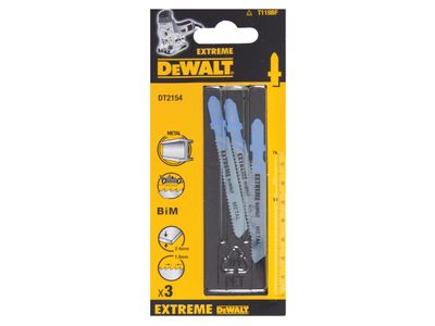 DEWALT DEWDT2154QZ DT2154 EXTREME Metal Cutting Jigsaw Blades Pack of 3