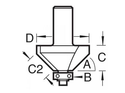 Trend TRE463714TC 46/37 x 1/4 TCT Bearing Guided Chamfer 45° 31.8 x 12mm
